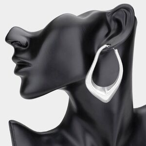 Sleek Silver Hoop Earrings Modern Design